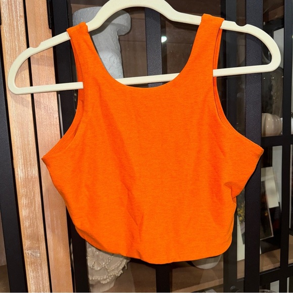 Outdoor Voices venus sports bra tank top cropped bright orange neon v back lava - Picture 1 of 7